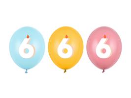 6 Jaar Ballonnen 30cm 50st