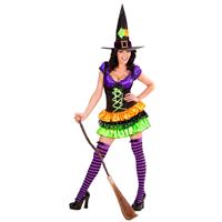 Halloween Jurk Gekleurd Dames Heks Glamour