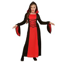 Halloween Jurk Rood Zwart Meisje Gotisch