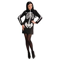 Halloween Jurk Zwart Wit Dames Skelet