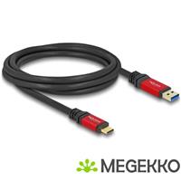 Delock 80618 USB-kabel 2 m USB 3.2 Gen 2 (3.1 Gen 2) USB A USB C Zwart, Rood