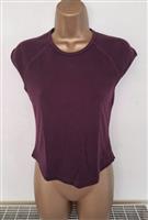 Aubergine T-Shirt met Superkorte Mouwen 36-38