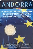 Andorra 2 Euro 2022 10 Jaar Valuta Overeenkomst