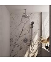 Brauer Stripe thermostatische inbouw regendouche 3-weg rond SET 48 met 25 cm douchekop en plafondarm