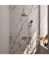 Brauer Stripe thermostatische inbouw regendouche met drukknoppen SET 35 met 25 cm douchekop en gebog