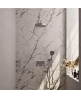 Brauer Stripe thermostatische inbouw regendouche met drukknoppen SET 29 met 25 cm douchekop en gebog