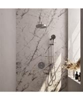 Brauer Stripe thermostatische inbouw regendouche 3-weg rond SET 47 met 25 cm douchekop en gebogen mu