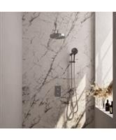 Brauer Stripe thermostatische inbouw regendouche 3-weg rechthoekig SET 23 met 25 cm douchekop en geb