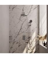Brauer Stripe thermostatische inbouw regendouche 3-weg rechthoekig SET 22 met 25 cm douchekop en rec