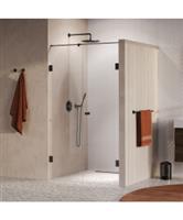 BRAUER Void Carving nisdeur 2-delig helder glas 110x200 omkeerbaar met draaideur 60 aan muur incl. g