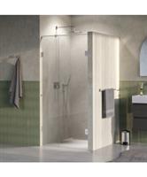 BRAUER Void Carving nisdeur 2-delig helder glas 90x200 omkeerbaar met draaideur 60 aan muur incl. gl