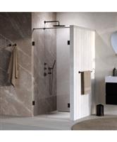 BRAUER Void Carving nisdeur 2-delig helder glas 90x200 omkeerbaar met draaideur 60 aan muur incl. gl
