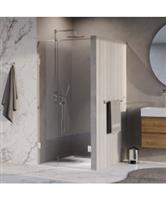 BRAUER Void Carving nisdeur 2-delig helder glas 90x200 omkeerbaar met draaideur 60 aan muur incl. gl