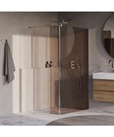 BRAUER Oblivion inloopdouche brons glas 120x200 met zijwand 30 incl. glascoating chroom