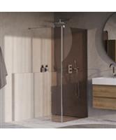 BRAUER Oblivion inloopdouche brons glas 100x200 met zijwand 30 incl. glascoating chroom