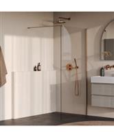 BRAUER Oblivion inloopdouche helder glas 90x200 incl. glascoating PVD koper geborsteld