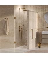 BRAUER Void Carving nisdeur helder glas 80x200 omkeerbaar incl. glascoating PVD goud geborsteld