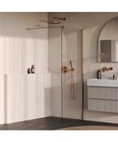BRAUER Oblivion inloopdouche helder glas 80x200 incl. glascoating PVD koper geborsteld