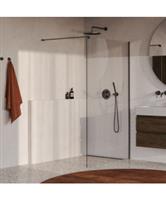 BRAUER Oblivion inloopdouche helder glas 110x200 incl. glascoating PVD gunmetal geborsteld
