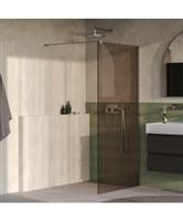 BRAUER Oblivion inloopdouche brons glas 90x200 incl. glascoating PVD RVS-kleurig geborsteld