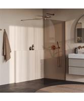 BRAUER Oblivion inloopdouche brons glas 120x200 incl. glascoating PVD koper geborsteld