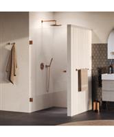 BRAUER Void Carving nisdeur helder glas 100x200 omkeerbaar incl. glascoating PVD koper geborsteld