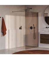 BRAUER Oblivion inloopdouche brons glas 120x200 incl. glascoating PVD gunmetal geborsteld