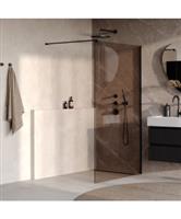 BRAUER Oblivion inloopdouche brons glas 120x200 incl. glascoating mat zwart