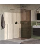 BRAUER Oblivion inloopdouche brons glas 120x200 incl. glascoating PVD RVS-kleurig geborsteld