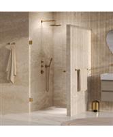 BRAUER Void Carving nisdeur helder glas 100x200 omkeerbaar incl. glascoating PVD goud geborsteld