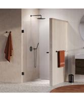 BRAUER Void Carving nisdeur helder glas 100x200 omkeerbaar incl. glascoating PVD gunmetal geborsteld