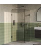 BRAUER Void Carving douchecabine met draaideur helder glas 90x90x200 incl. glascoating PVD RVS-kleur