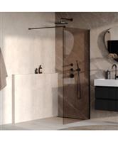 BRAUER Oblivion inloopdouche brons glas 100x200 incl. glascoating mat zwart
