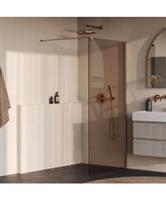 BRAUER Oblivion inloopdouche brons glas 100x200 incl. glascoating PVD koper geborsteld