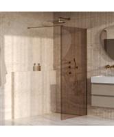 BRAUER Oblivion inloopdouche brons glas 100x200 incl. glascoating PVD goud geborsteld