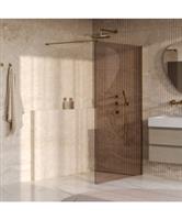 BRAUER Oblivion inloopdouche brons glas 120x200 incl. glascoating PVD goud geborsteld
