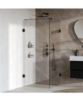 BRAUER Void Carving douchecabine met draaideur helder glas 90x90x200 incl. glascoating mat zwart
