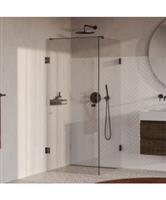 BRAUER Void Carving douchecabine met draaideur helder glas 90x90x200 incl. glascoating PVD gunmetal 