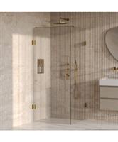 BRAUER Void Carving douchecabine met draaideur helder glas 90x90x200 incl. glascoating PVD goud gebo