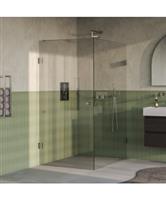 BRAUER Void Carving douchecabine met draaideur helder glas 90x140x200 incl. glascoating PVD RVS-kleu