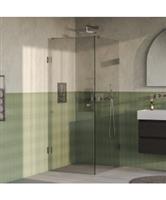 BRAUER Void Carving douchecabine met draaideur helder glas 90x100x200 incl. glascoating PVD RVS-kleu