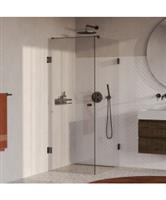 BRAUER Void Carving douchecabine met draaideur helder glas 90x100x200 incl. glascoating PVD gunmetal