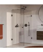 BRAUER Void Carving douchecabine met draaideur helder glas 80x120x200 incl. glascoating PVD gunmetal