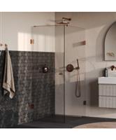 BRAUER Void Carving douchecabine met draaideur helder glas 80x120x200 incl. glascoating PVD koper ge
