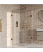 BRAUER Void Carving douchecabine met draaideur helder glas 80x120x200 incl. glascoating PVD goud geb