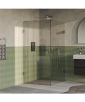 BRAUER Void Carving douchecabine met draaideur helder glas 100x120x200 incl. glascoating PVD RVS-kle