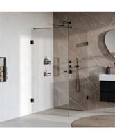 BRAUER Void Carving douchecabine met draaideur helder glas 100x120x200 incl. glascoating mat zwart
