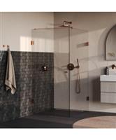 BRAUER Void Carving douchecabine met draaideur helder glas 100x120x200 incl. glascoating PVD koper g