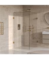 BRAUER Void Carving douchecabine met draaideur helder glas 100x120x200 incl. glascoating PVD goud ge