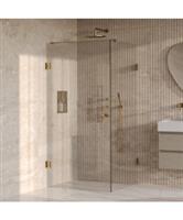 BRAUER Void Carving douchecabine met draaideur helder glas 100x100x200 incl. glascoating PVD goud ge